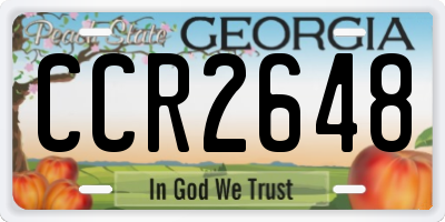 GA license plate CCR2648