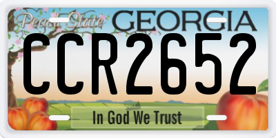 GA license plate CCR2652