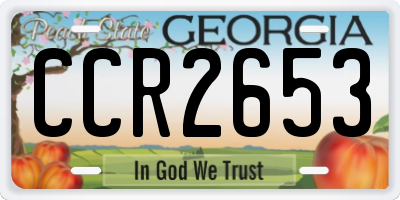 GA license plate CCR2653
