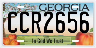 GA license plate CCR2656