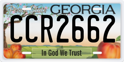 GA license plate CCR2662