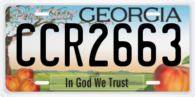 GA license plate CCR2663