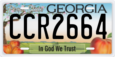 GA license plate CCR2664