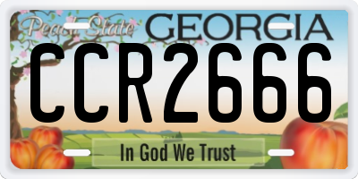 GA license plate CCR2666