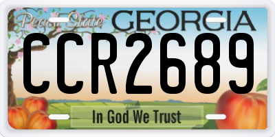 GA license plate CCR2689