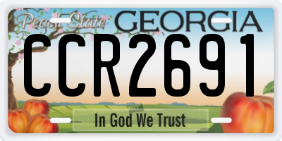 GA license plate CCR2691