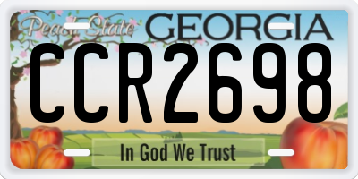 GA license plate CCR2698
