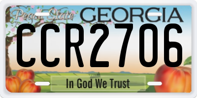 GA license plate CCR2706
