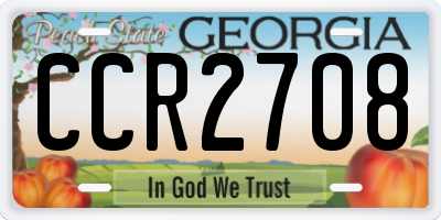 GA license plate CCR2708