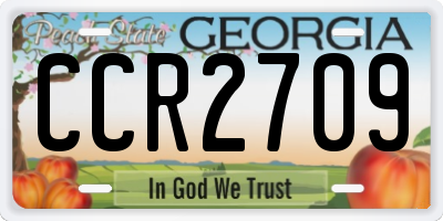 GA license plate CCR2709