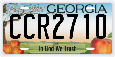 GA license plate CCR2710