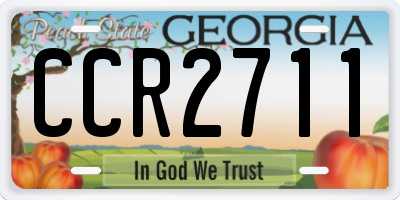 GA license plate CCR2711