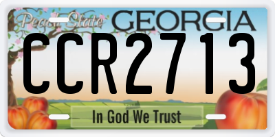 GA license plate CCR2713