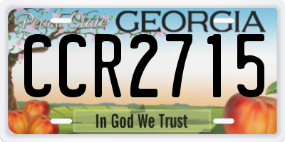 GA license plate CCR2715