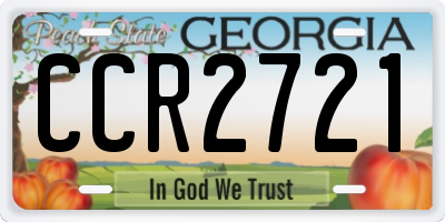 GA license plate CCR2721