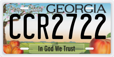 GA license plate CCR2722