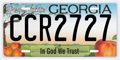 GA license plate CCR2727