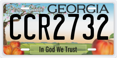 GA license plate CCR2732