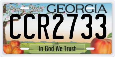 GA license plate CCR2733