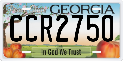 GA license plate CCR2750