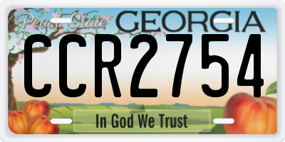 GA license plate CCR2754