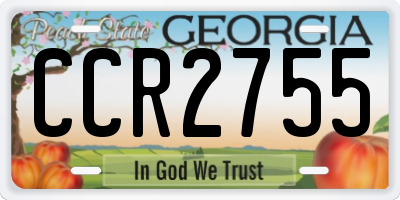GA license plate CCR2755