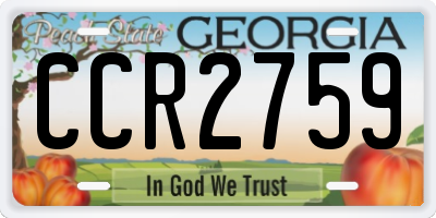 GA license plate CCR2759