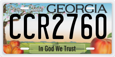 GA license plate CCR2760