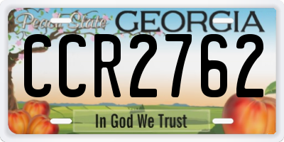 GA license plate CCR2762