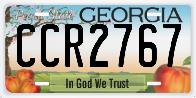 GA license plate CCR2767