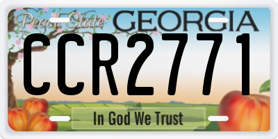 GA license plate CCR2771