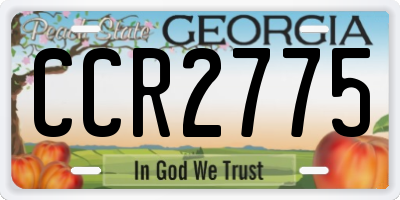 GA license plate CCR2775