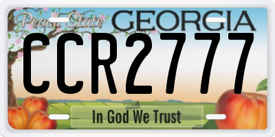 GA license plate CCR2777