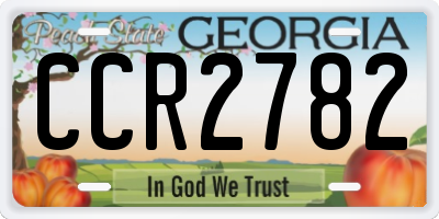 GA license plate CCR2782