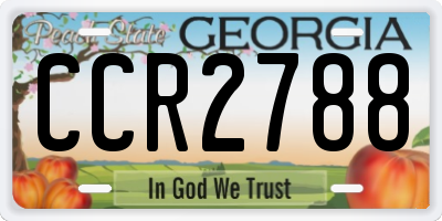 GA license plate CCR2788
