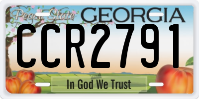 GA license plate CCR2791