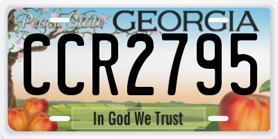 GA license plate CCR2795