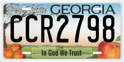 GA license plate CCR2798