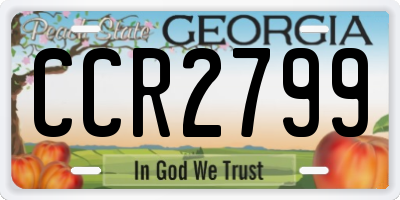 GA license plate CCR2799