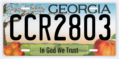 GA license plate CCR2803
