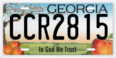 GA license plate CCR2815