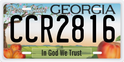 GA license plate CCR2816