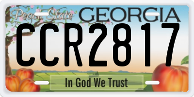 GA license plate CCR2817