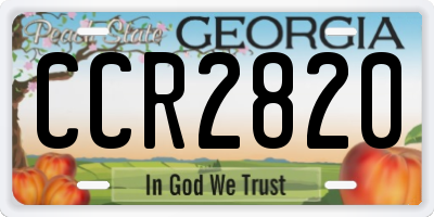 GA license plate CCR2820