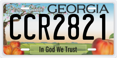 GA license plate CCR2821