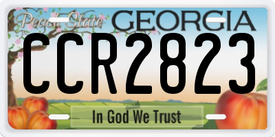 GA license plate CCR2823