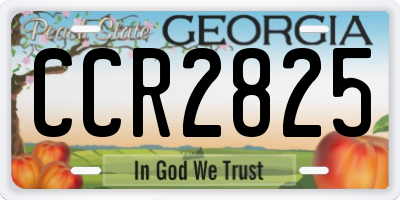 GA license plate CCR2825