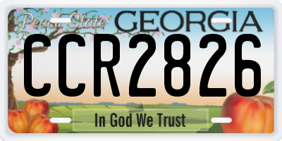 GA license plate CCR2826