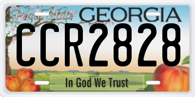 GA license plate CCR2828