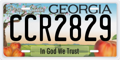 GA license plate CCR2829